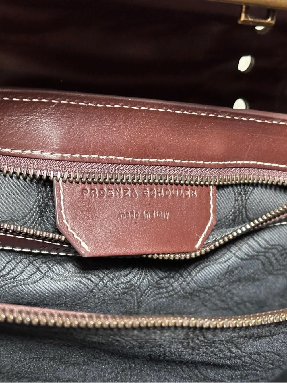 Proenza Schouler PS1 Satchel Brown Leather Messenger Bag Crossbody Y2K